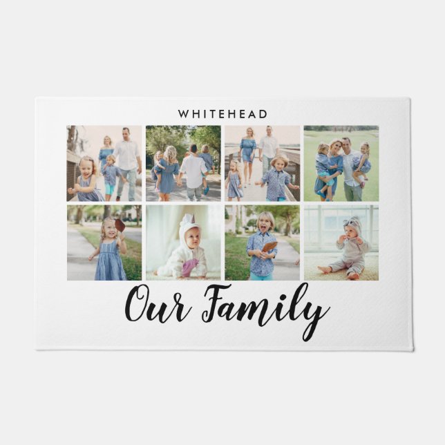 Our Family Photo Collage Modern Doormat (Front)