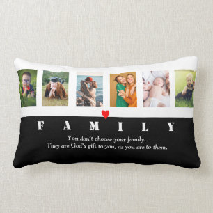 Our family Photo Collage Picture Template Custom Lumbar Pillow