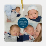 Our Family Quote 5 Photo Name  Ceramic Ornament<br><div class="desc">Our Family Quote 5 Photo Name. Easily personalise with your photos and names on the back.</div>