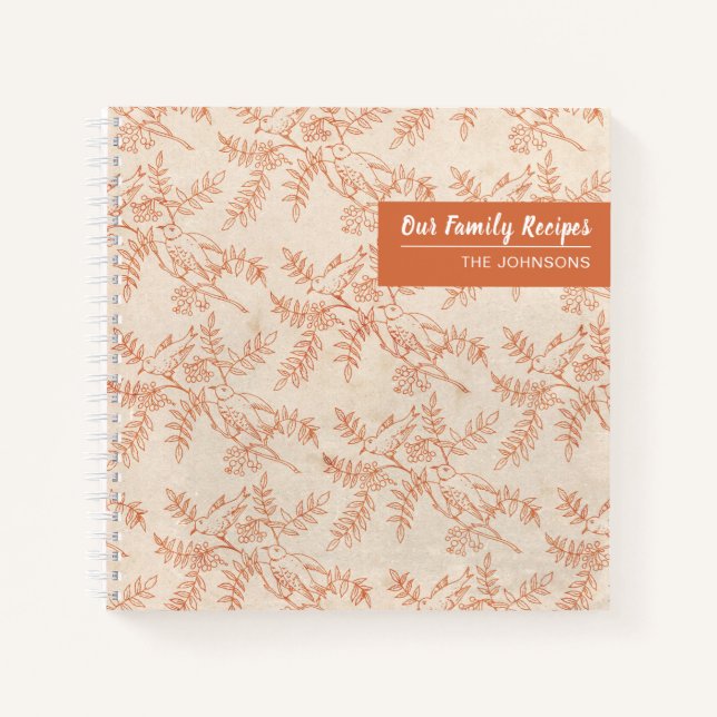 Our Family Recipes Birds Keepsake Recipe Book (Front)