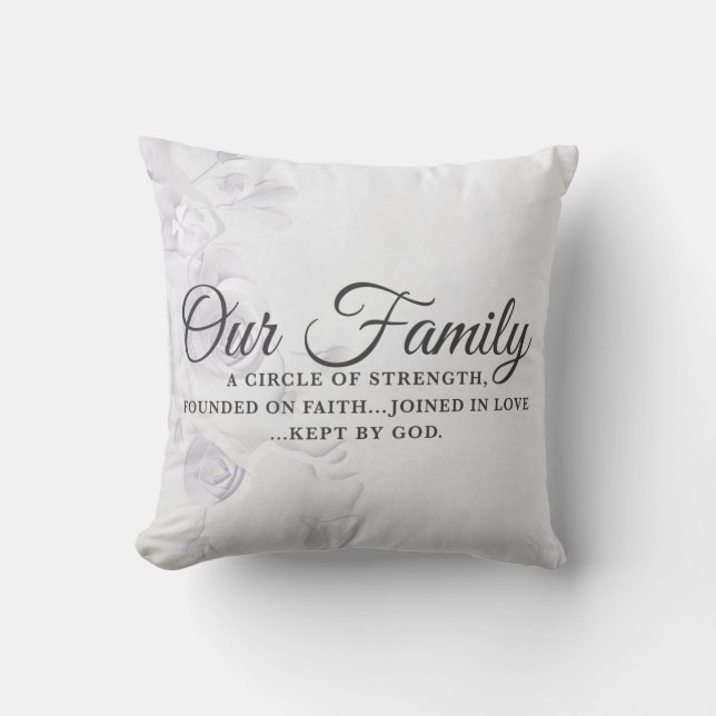 Our Family Throw Pillow (Front)
