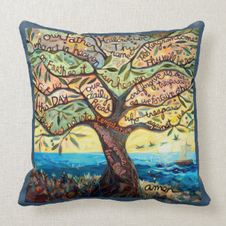 Our Father (Lord's Prayer) Olive Tree Pillow