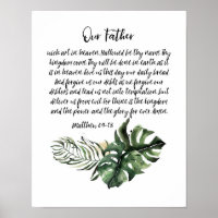 Our Father Lords Prayer, Scripture Art