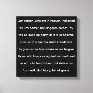 Our father prayer canvas print