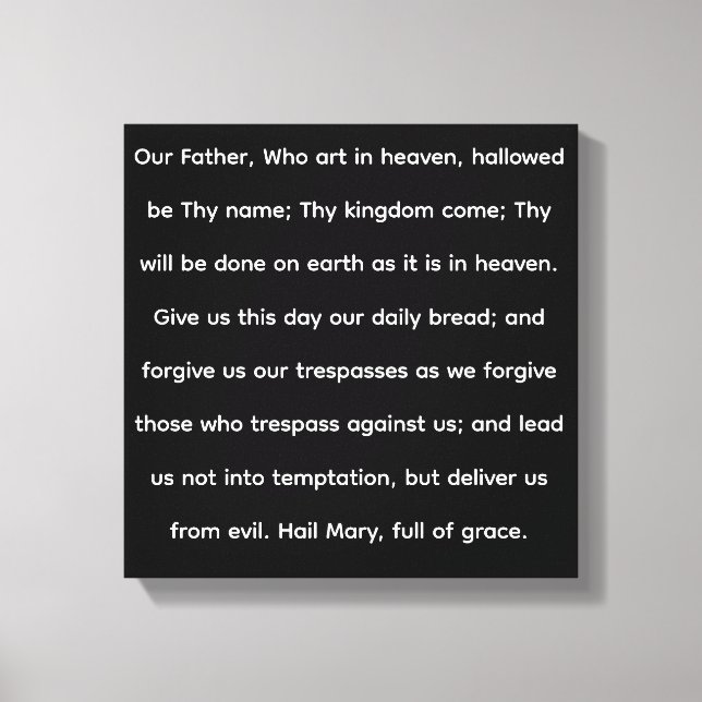 Our father prayer canvas print (Front)