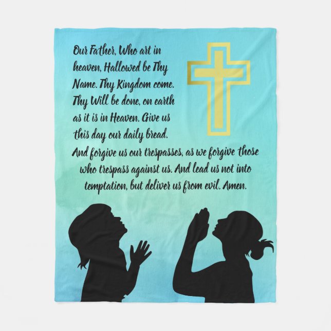 Our Father Prayer - Fleece Blanket (Front)