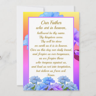 Our Father Prayer Mathew 6:9-13 Card