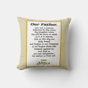 Our Father Prayer Matthew 6:9-13 Bible Cushion