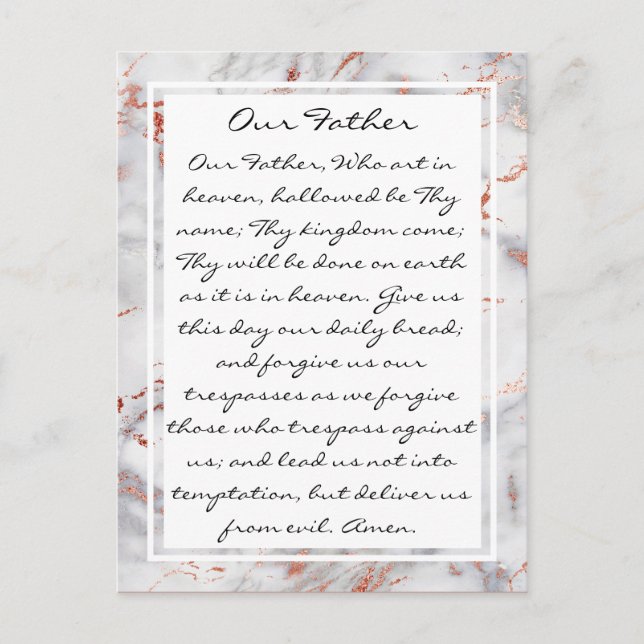 Our Father Prayer Religious Postcard (Front)