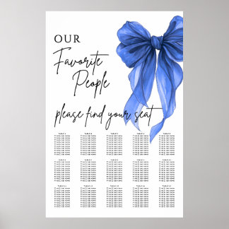 Our Favorite People Bow Wedding Seating Chart