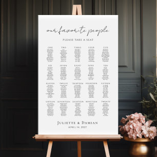 Our favorite people up to 20 tables seating plan poster