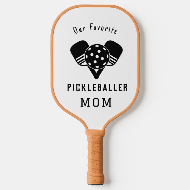 Our Favorite Pickleballer Mom Custom Child Names Pickleball Paddle (Front)