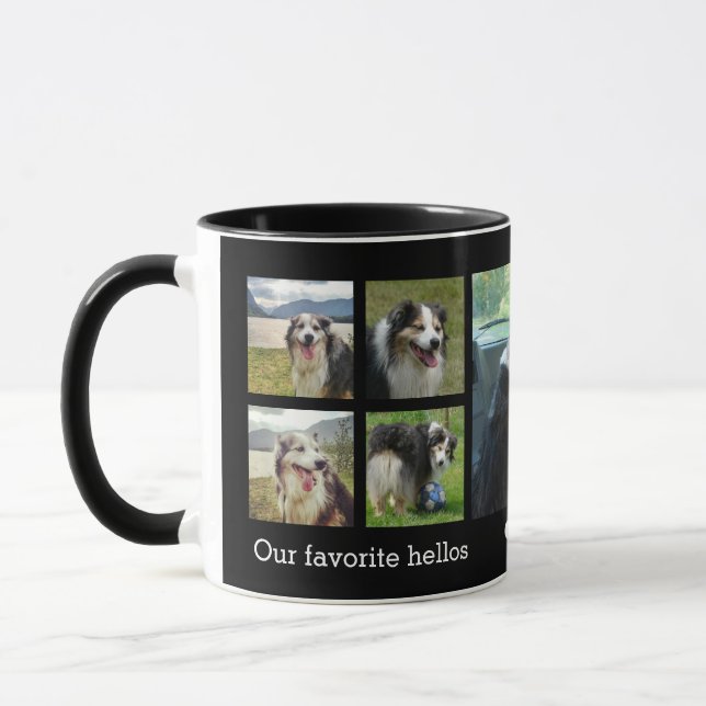 Our favourite hellos and hardest goodbyes pet phot mug (Left)