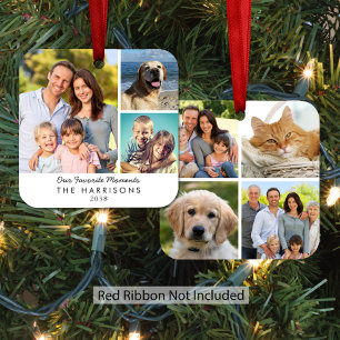 Our Favourite Moments Family Photo Christmas Metal Ornament