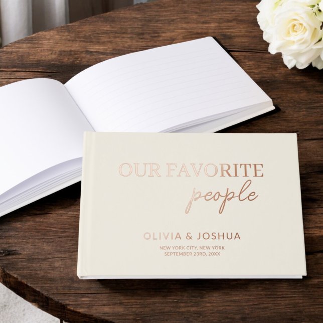 Our Favourite People Beige Neutral Cream Minimalis Guest Book (Creator Uploaded)