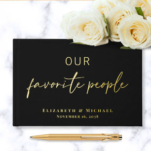Our Favourite People Black Wedding Guest Book