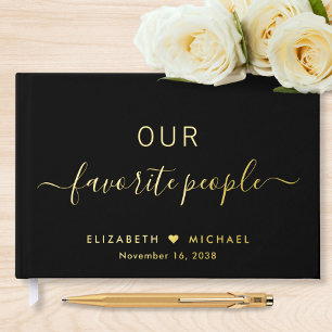 Our Favourite People Black Wedding Guest Book