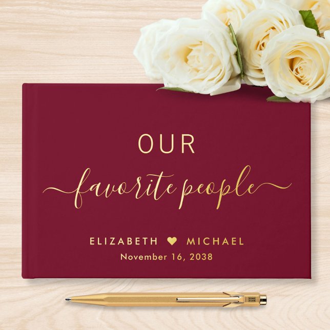 Our Favourite People Burgundy Wedding Guest Book (Creator Uploaded)