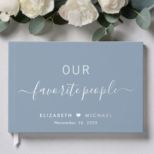 Our Favourite People Dusty Blue Photo Wedding Guest Book