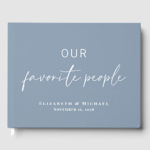Our Favourite People Dusty Blue Wedding Guest Book