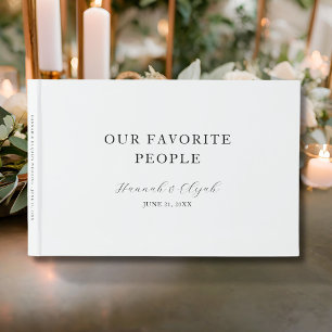 Our Favourite People Elegant Minimalist Wedding Guest Book