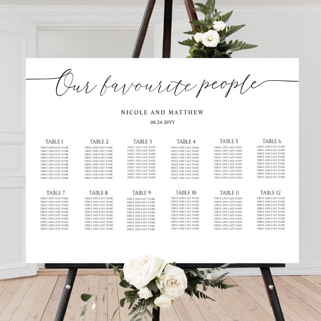 Our Favourite People Horizontal Seating Chart Sign (Creator Uploaded)