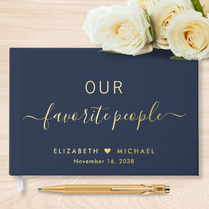 Our Favourite People Navy Blue Wedding Guest Book