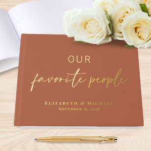 Our Favourite People Photo Terracotta Wedding Guest Book