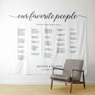 Our Favourite People Wedding alpha Seating Chart  Tapestry