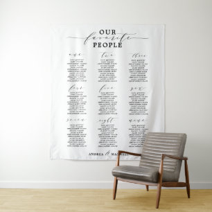 Our Favourite People Wedding Seating Chart Tapestry