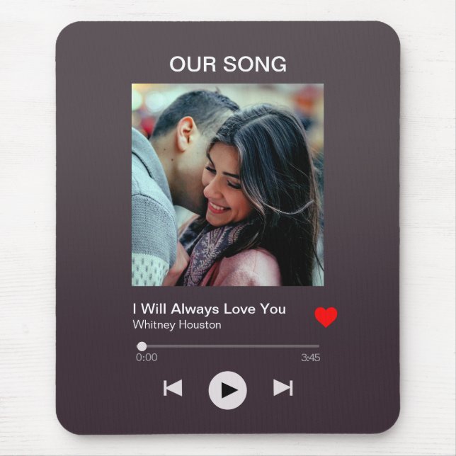Our favourite Song – Custom Photo  Mouse Pad (Front)