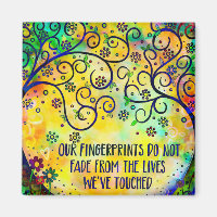 Our Fingerprints Quote Tree Floral Trendy Cute