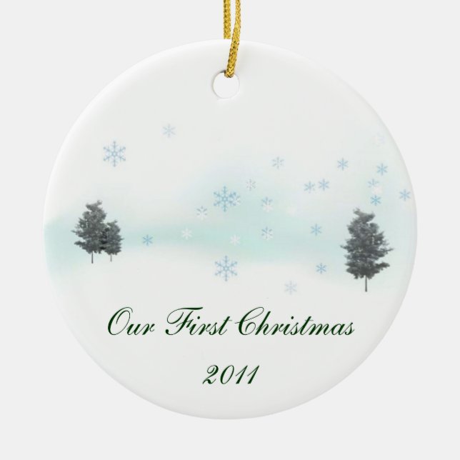 Our First Christmas 2011 Ceramic Ornament (Front)