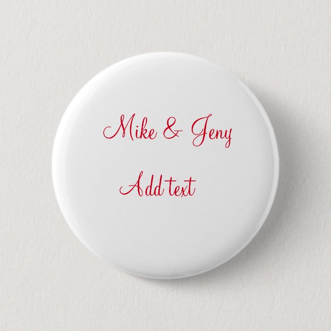 Our first Christmas add couple name text message 2 Inch Round Button (Front)