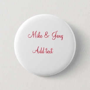 Our first Christmas add couple name text message 2 Inch Round Button