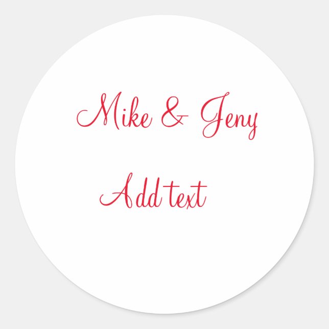 Our first Christmas add couple name text message Classic Round Sticker (Front)