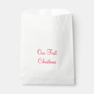 Our first Christmas add name family photo  Favour Bag