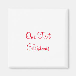 Our first Christmas add name family photo  Magnet