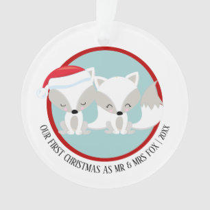 Our First Christmas Arctic Fox Personalized Photo Ornament
