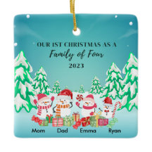 Our First Christmas as a Family of Four Snowmen