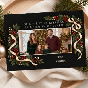 Our First Christmas as a Family of Seven Photo Holiday Card