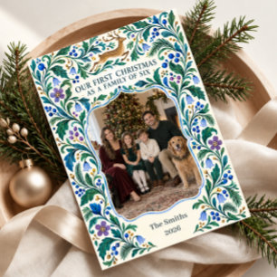 Our First Christmas as a Family of Six Photo Holiday Card
