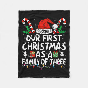 Our First Christmas As A Family Of Three 2024 New Fleece Blanket