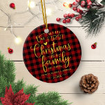 Our First Christmas As A Family Rustic Farmhouse Ceramic Ornament<br><div class="desc">Our First Christmas As A Family Rustic Farmhouse Ceramic Ornament</div>
