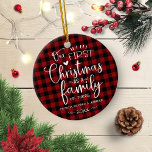 Our First Christmas As A Family Rustic Farmhouse Ceramic Ornament<br><div class="desc">Our First Christmas As A Family Rustic Farmhouse Ceramic Ornament</div>