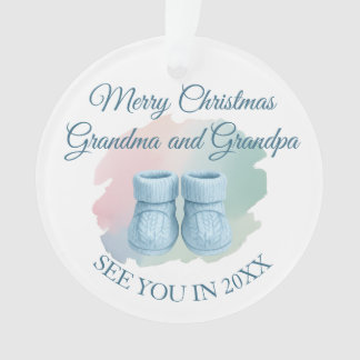 Our First Christmas as Grandparents Baby Booties Ornament