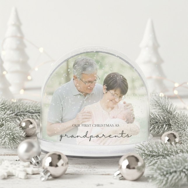 Our First Christmas As Grandparents Christmas  Snowglobe (Our First Christmas As Grandparents Christmas Snow Globe)
