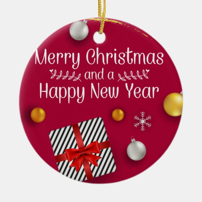 Our First Christmas as Grandparents Floral Photo C Ceramic Ornament (Front)