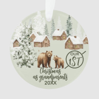 Our First Christmas as Grandparents Polar Bear  Ornament