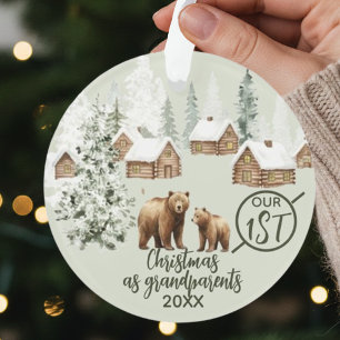 Our First Christmas as Grandparents Polar Bear Ornament